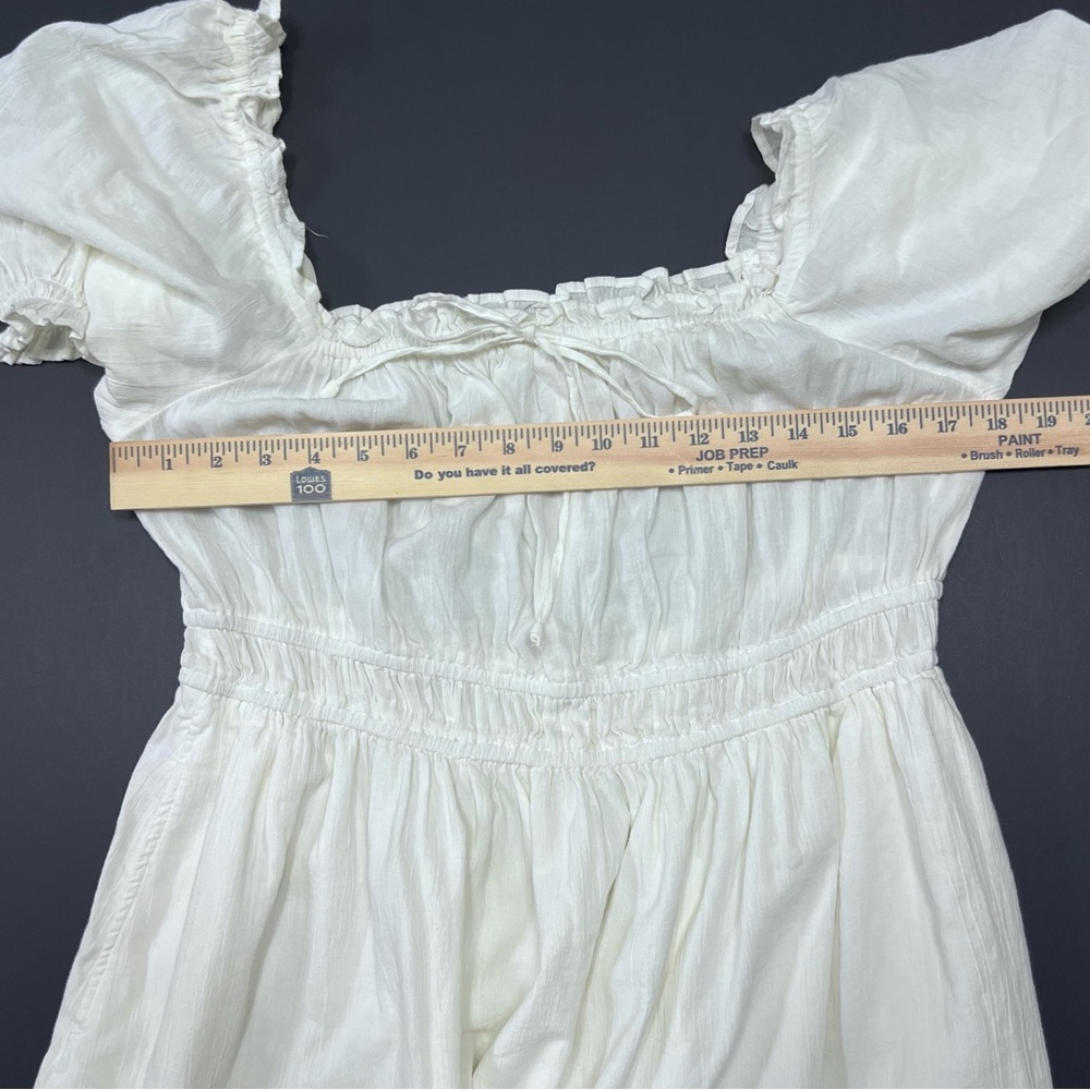 Aerie White Cottagecore Puff Sleeve Mini Dress Size XL - Picture 7 of 8